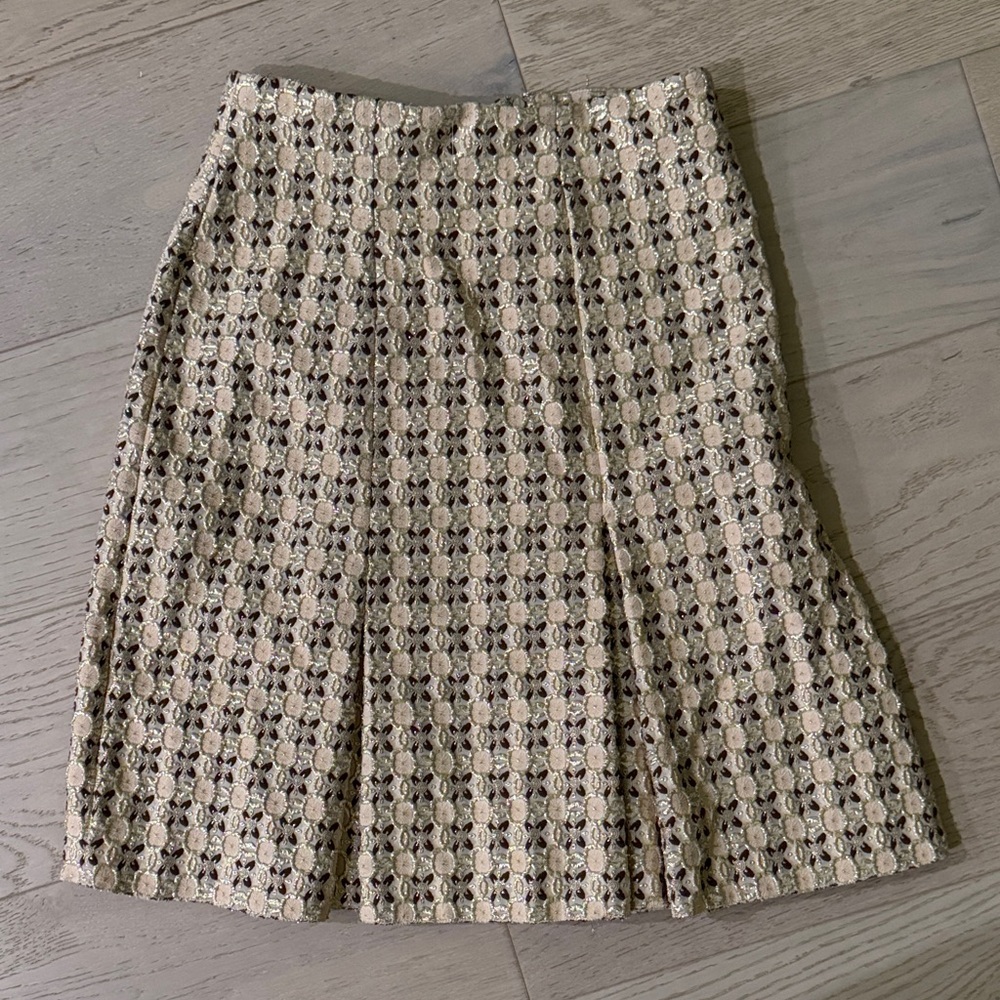 Elegant Cream and brown PRADA Women's Skirt